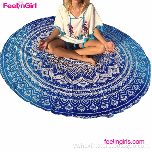Hot Selling Wholesale 100% Polyester Round Printed Beach Towel